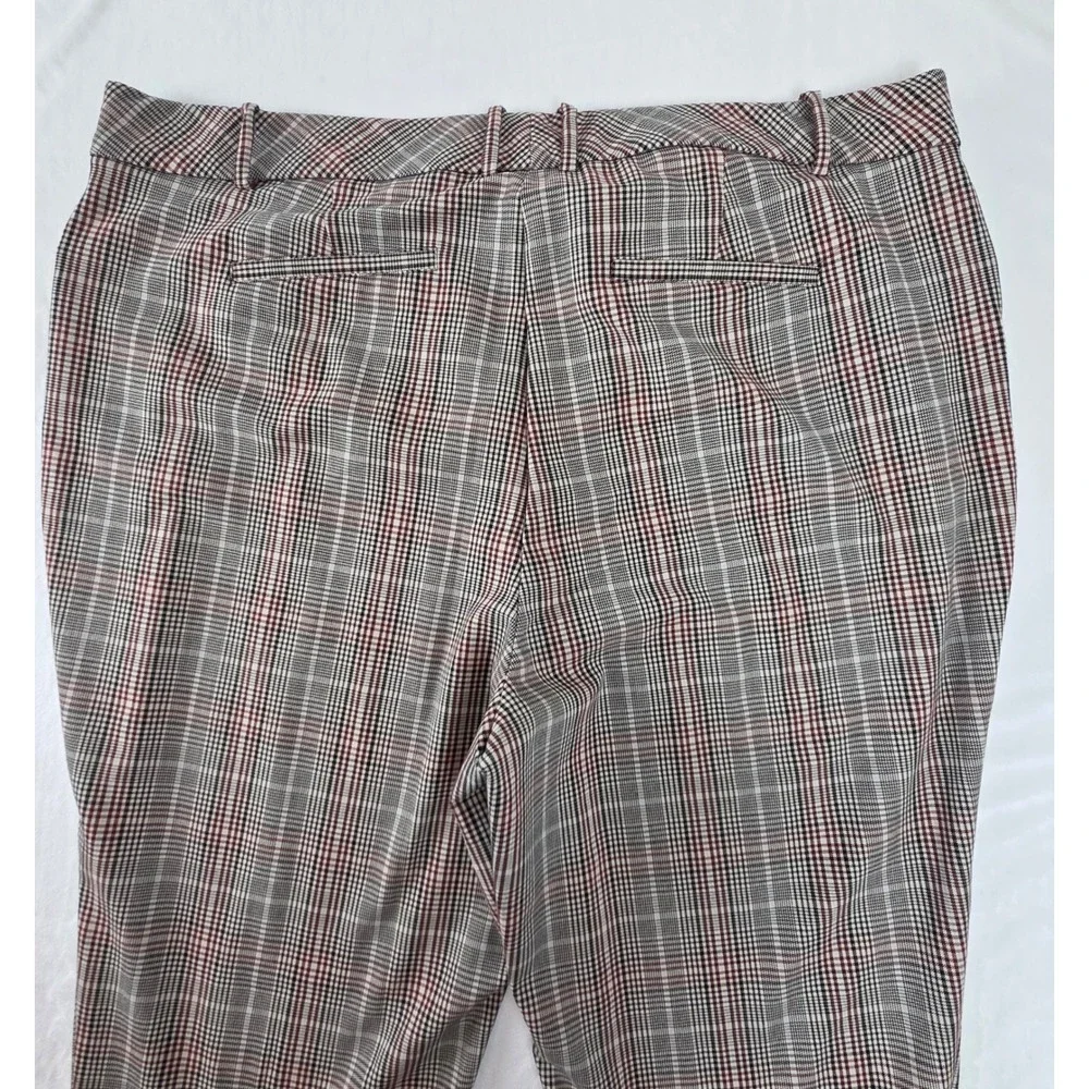 Ava & Viv Womens 24 Plaid Tapered Ankle Dress Pants Multicolor Stretch VN1111626